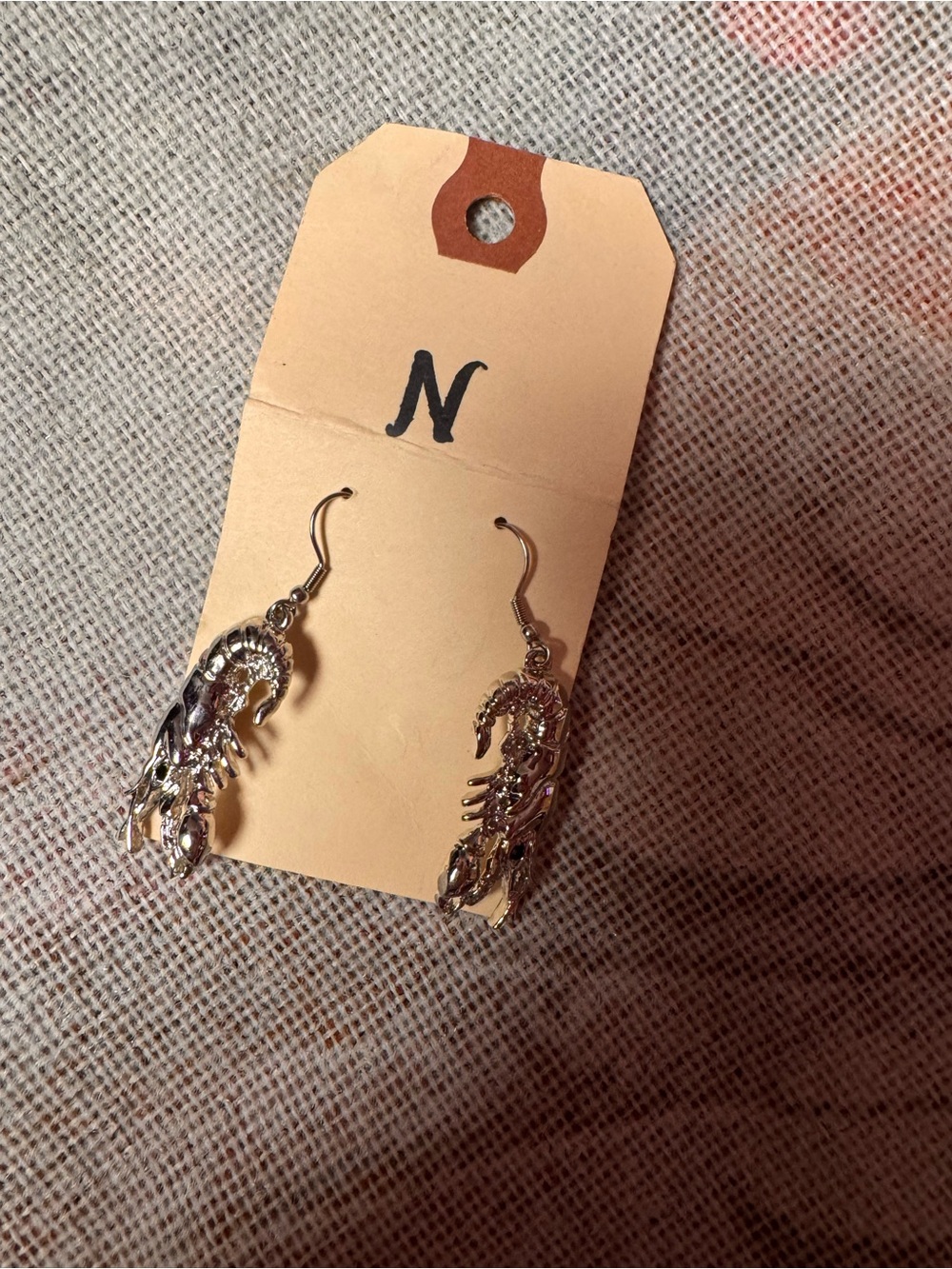 Silver Shrimp Dangle Earrings